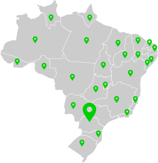 Mapa do Brasil - Atendimento nacional